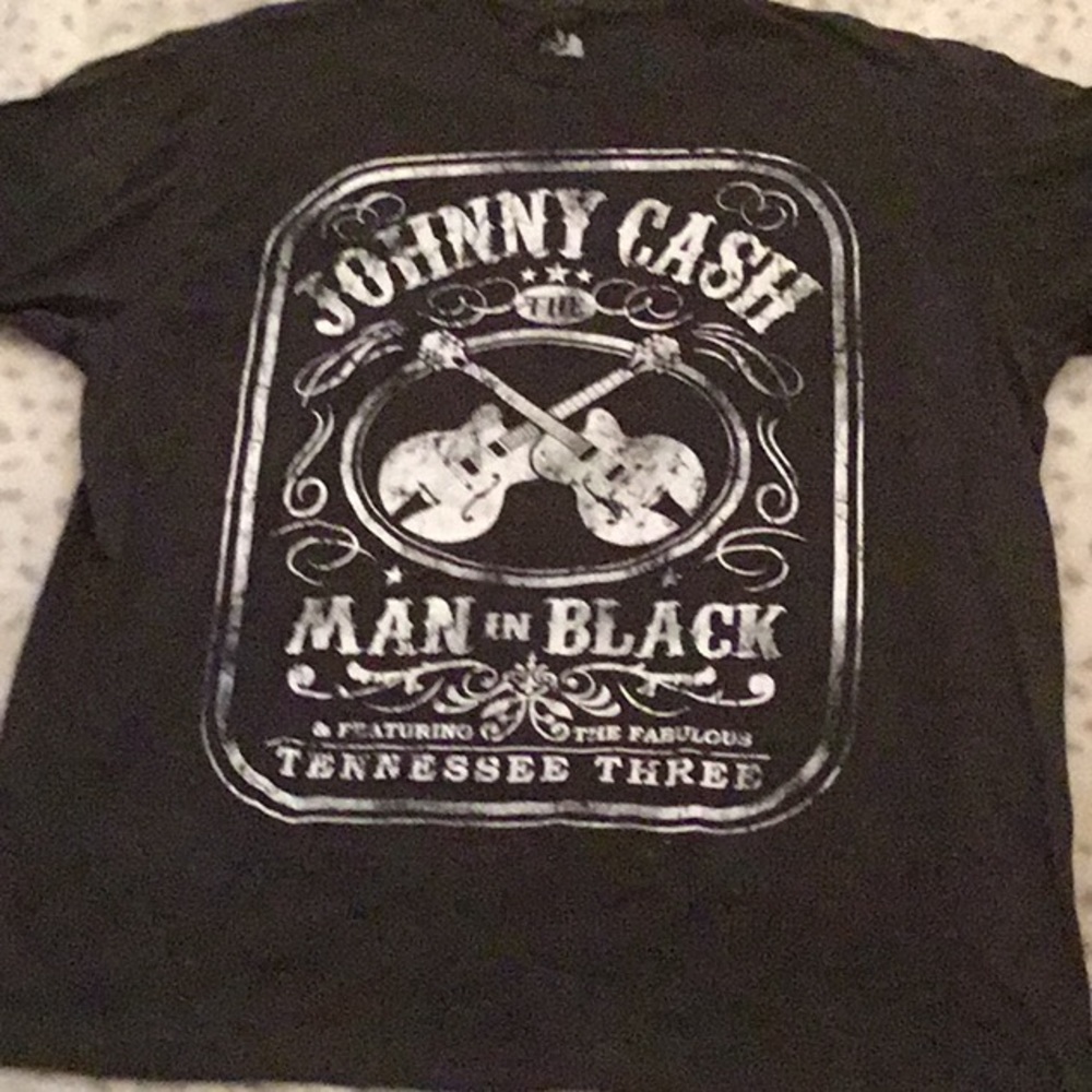 Ladies JOHNNY CASH T-SHIRT MAN IN BLACK